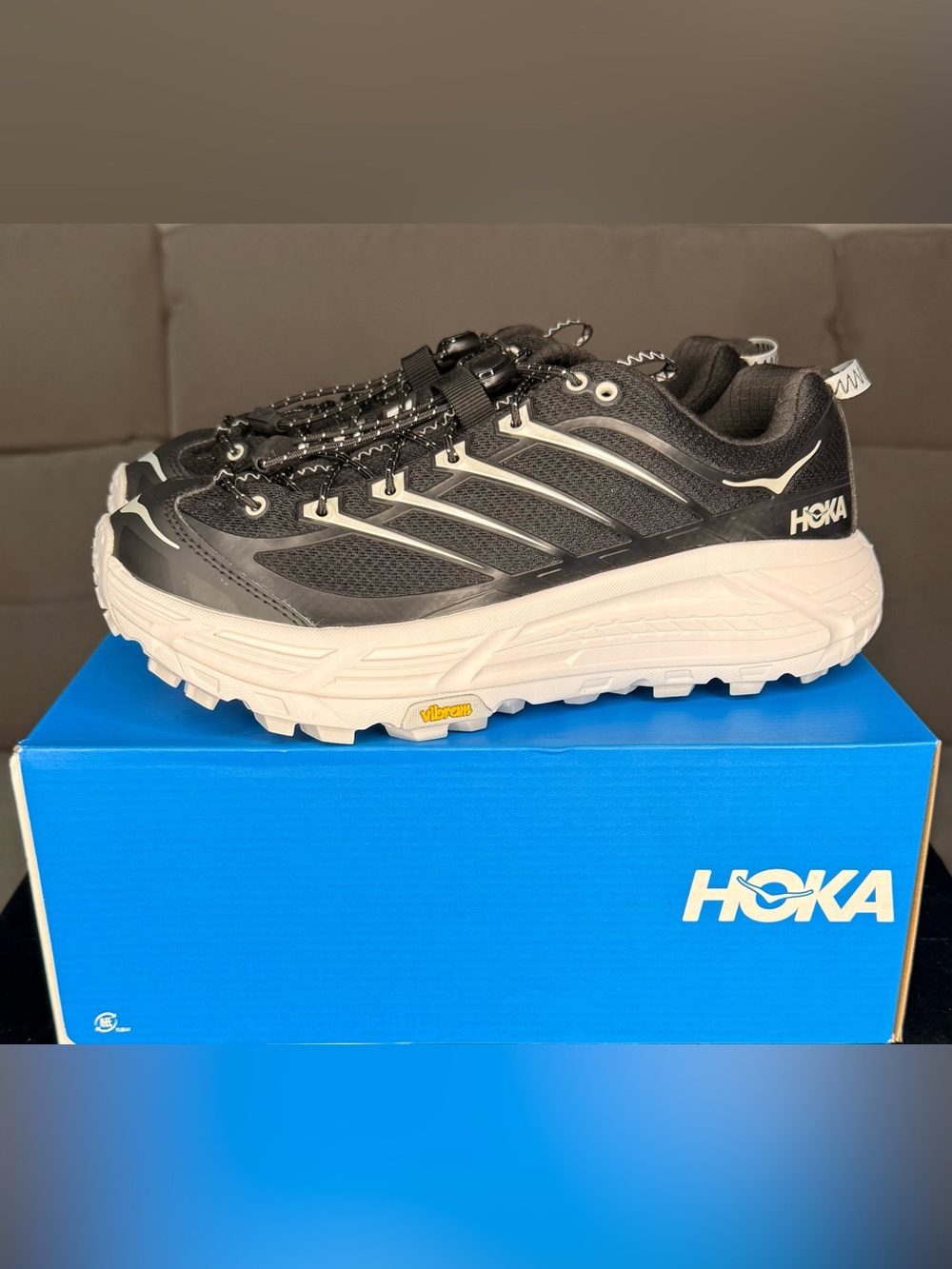 HOKA Mafate Three2 Vibram Black Cosmic Grey Unisex 8.5M 9.5W (160)
